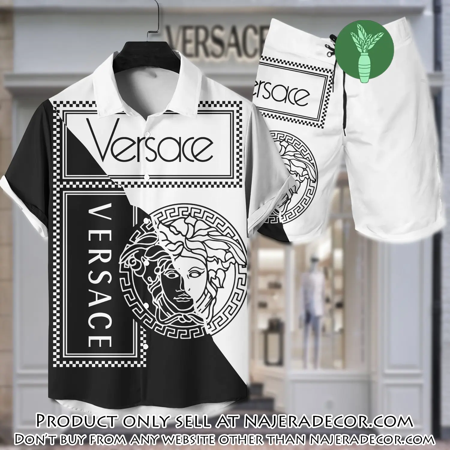 Versace luxury hawaiian shirt & short set lhs1205 njr2206555